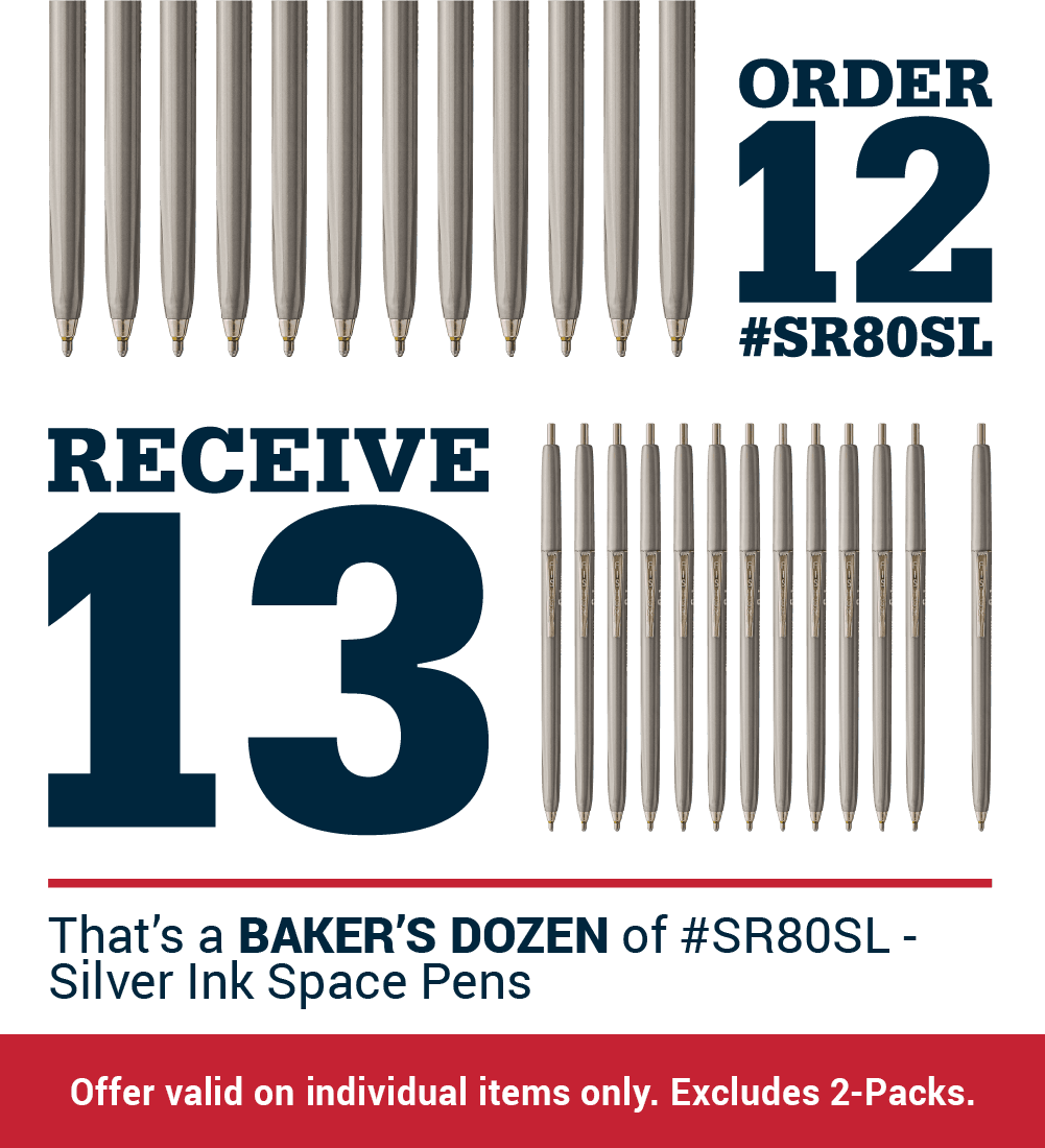 Silver Colored Ink, Bold Point Space Pen - Blister Carded-3